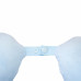 Подушка Basic из микрофибры с эффектом памяти U-shape, небесно голубой с нанесением логотипа компании
