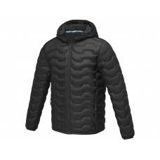 Мужская утепленная куртка Petalite из материалов, переработанных по стандарту GRS - сплошной черный с нанесением логотипа компании