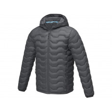 Мужская утепленная куртка Petalite из материалов, переработанных по стандарту GRS - Storm grey с нанесением логотипа компании