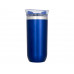 Вакуумный стакан «Twist», синий с нанесением логотипа компании