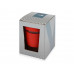 Стеклянный стакан Monday с силиконовой крышкой и манжетой, 350мл, красный с нанесением логотипа компании