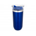 Вакуумный стакан «Twist», синий с нанесением логотипа компании