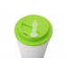 Пластиковый стакан Take away с двойными стенками и крышкой с силиконовым клапаном, 350 мл, белый/зел. Яблоко с нанесением логотипа компании