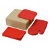 Подарочный набор с фартуком, прихваткой, красный с нанесением логотипа компании