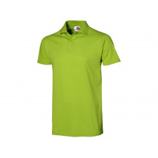 Рубашка поло "First" мужская, зеленое яблоко с нанесением логотипа компании