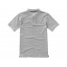 Calgary мужская футболка-поло с коротким рукавом, серый меланж с нанесением логотипа компании