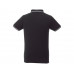 Мужская футболка поло Fairfield с коротким рукавом с проклейкой, черный/серый меланж/белый с нанесением логотипа компании