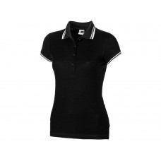 Рубашка поло "Erie" женская, черный с нанесением логотипа компании
