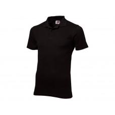 Рубашка поло "First" мужская, черный с нанесением логотипа компании