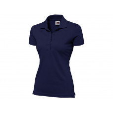Рубашка поло "First" женская, темно-синий с нанесением логотипа компании