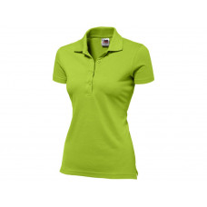 Рубашка поло "First" женская, зеленое яблоко с нанесением логотипа компании