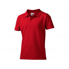 Рубашка поло "First" детская, красный с нанесением логотипа компании