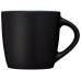 Керамическая чашка Riviera, черный/синий с нанесением логотипа компании