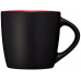 Керамическая чашка Riviera, черный/красный с нанесением логотипа компании