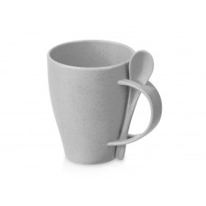 Пшеничная кружка Nina с ложкой, 300ml, серый Cool grey 7C Пшеничная кружка Nina с ложкой, 300ml, серый Cool grey 7C