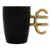 Кружка «Евро», черный/золотистый (Р) с нанесением логотипа компании