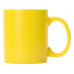 Матовая кружка Марко базовой формы, цветная снаружи, белая внутри, желтый с нанесением логотипа компании