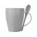 Пшеничная кружка Nina с ложкой, 300ml, серый Cool grey 7C с нанесением логотипа компании