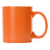 Матовая кружка Марко базовой формы, цветная снаружи, белая внутри, оранжевый с нанесением логотипа компании