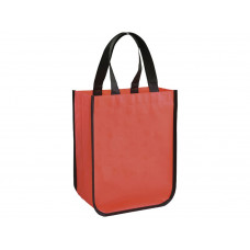 Маленькая ламинированная сумка для покупок, красный с нанесением логотипа компании