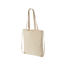 Рюкзак со шнурком Eliza из хлопчатобумажной ткани плотностью 240 г/м2, натуральный с нанесением логотипа компании