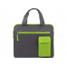Конференц сумка "Session", серый/зеленый с нанесением логотипа компании