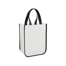 Маленькая ламинированная сумка для покупок, белый с нанесением логотипа компании
