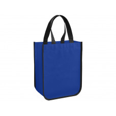 Маленькая ламинированная сумка для покупок, ярко-синий с нанесением логотипа компании
