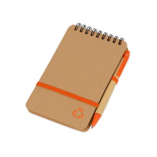 Набор канцелярский с блокнотом и ручкой "Masai", оранжевый с нанесением логотипа компании