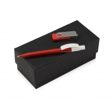 Подарочный набор Uma Memory с ручкой и флешкой, красный с нанесением логотипа компании