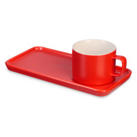 Чайная пара "Bristol": блюдце прямоугольное, чашка, коробка, красный