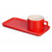 Чайная пара "Bristol": блюдце прямоугольное, чашка, коробка, красный с нанесением логотипа компании