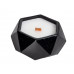 Свеча в декоративном стакане "Geometry", черный с нанесением логотипа компании