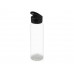 Бутылка для воды "Plain 2" 630 мл, прозрачный/черный с нанесением логотипа компании