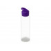 Бутылка для воды "Plain 2" 630 мл, прозрачный/фиолетовый с нанесением логотипа компании
