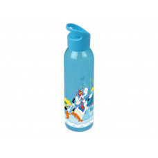 Бутылка для воды "Бременские музыканты", голубой с нанесением логотипа компании