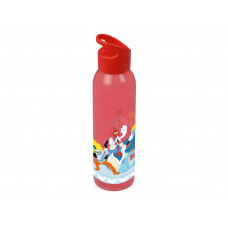 Бутылка для воды "Бременские музыканты", красный с нанесением логотипа компании