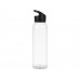 Бутылка для воды "Plain 2" 630 мл, прозрачный/черный с нанесением логотипа компании