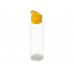 Бутылка для воды "Plain 2" 630 мл, прозрачный/желтый с нанесением логотипа компании