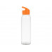 Бутылка для воды "Plain 2" 630 мл, прозрачный/оранжевый с нанесением логотипа компании