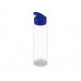 Бутылка для воды "Plain 2" 630 мл, прозрачный/синий с нанесением логотипа компании