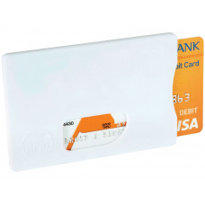 Защитный RFID чехол для кредитной карты "Arnox", белый с нанесением логотипа компании