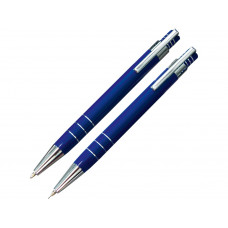 Набор «Эльба»: ручка шариковая, механический карандаш в футляре синий