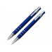 Набор «Эльба»: ручка шариковая, механический карандаш в футляре синий с нанесением логотипа компании