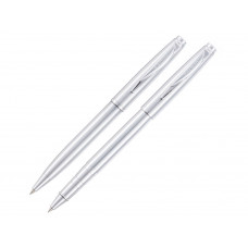 Набор Pierre Cardin PEN&PEN: ручка шариковая + роллер. Цвет - стальной. Упаковка Е.