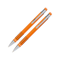 Набор «Онтарио: ручка шариковая, карандаш механический, оранжевый/серебристый