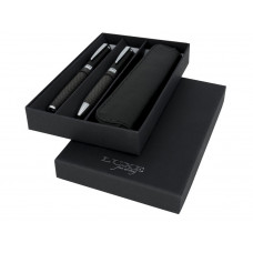 Подарочный набор ручек «Carbon», черный с нанесением логотипа компании