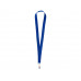 Ланъярд из RPET с клипом, синий с нанесением логотипа компании