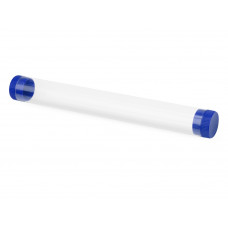 Футляр-туба пластиковый для ручки «Tube 2.0», прозрачный/синий с нанесением логотипа компании