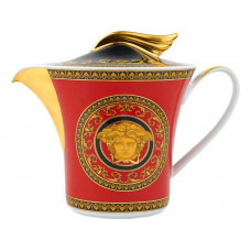 Чайник Versace «Medusa», красный/золотистый с нанесением логотипа компании